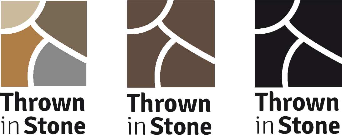 Thrown in Stone Logos in three colour versions